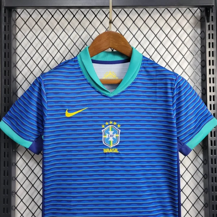 Camiseta de fútbol de visitante de Brasil para niños 24/25 Copa América 2024