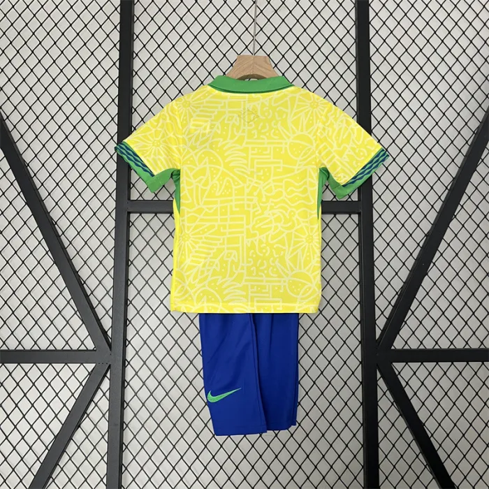 Camiseta de fútbol de la Copa América 2024 para niños, equipo local de Brasil 24/25