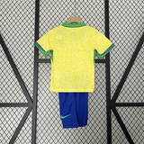 Kids Brazil Home Kit 24/25 Copa America 2024 Football Jersey - PalmSportss