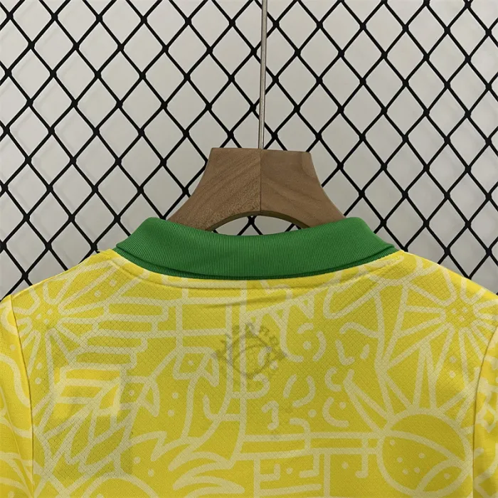 Camiseta de fútbol de la Copa América 2024 para niños, equipo local de Brasil 24/25