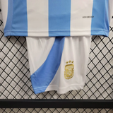 Kids Argentina Home Kit 24/25 Copa America 2024 Football Jersey - PalmSportss