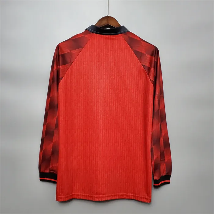 Manchester United Jersey Home Kit 1996 Retro Long Sleeves Football Team Soccer Shirt