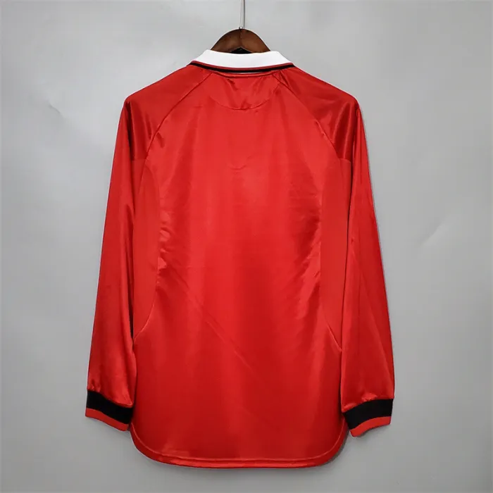 Manchester United Jersey Home Kit 1999/00 Retro Long Sleeves Football Team Soccer Shirt