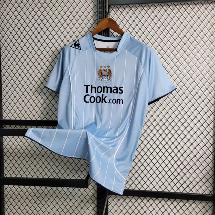 Camiseta de fútbol retro del equipo de fútbol del Manchester City, kit de local 07/08
