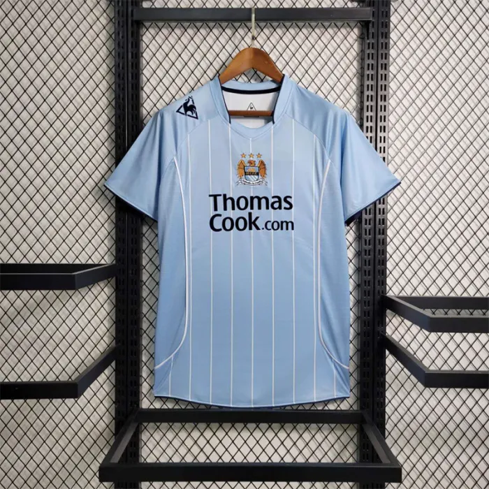 Camiseta de fútbol retro del equipo de fútbol del Manchester City, kit de local 07/08