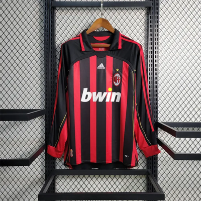 Camiseta de local del AC Milan 2006-2007 retro de manga larga