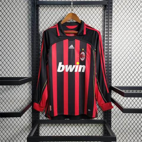 Camiseta de local del AC Milan 2006-2007 retro de manga larga