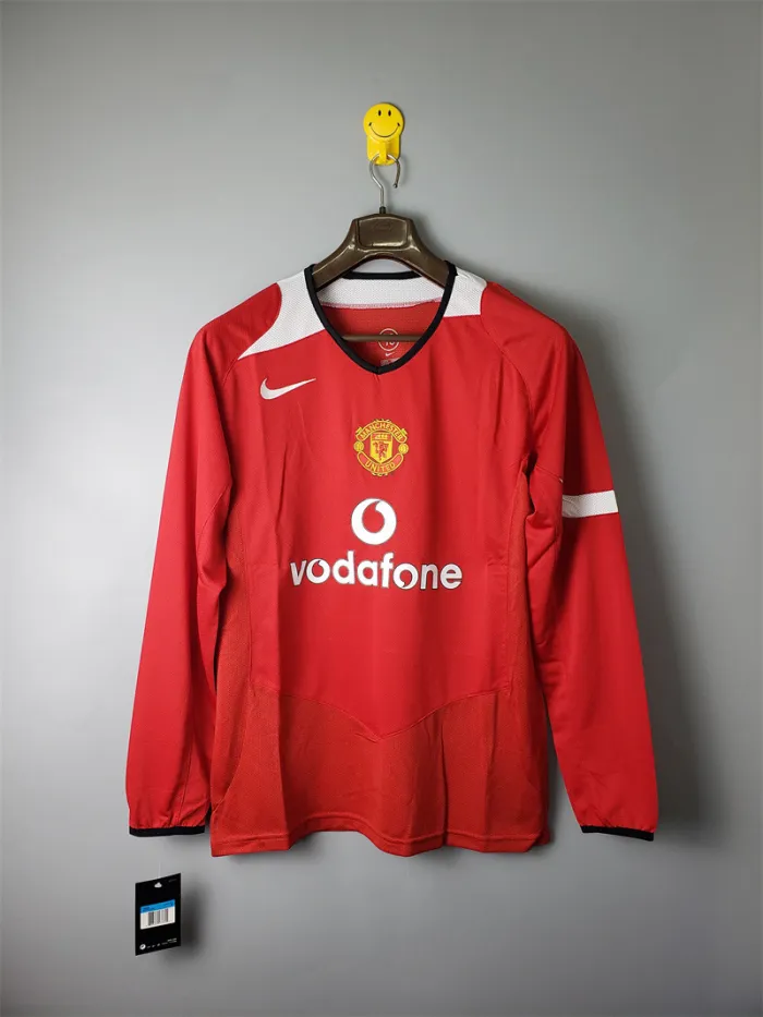 Manchester United Jersey Home Kit 2005/06 Retro Long Sleeve Football Team Soccer Shirt