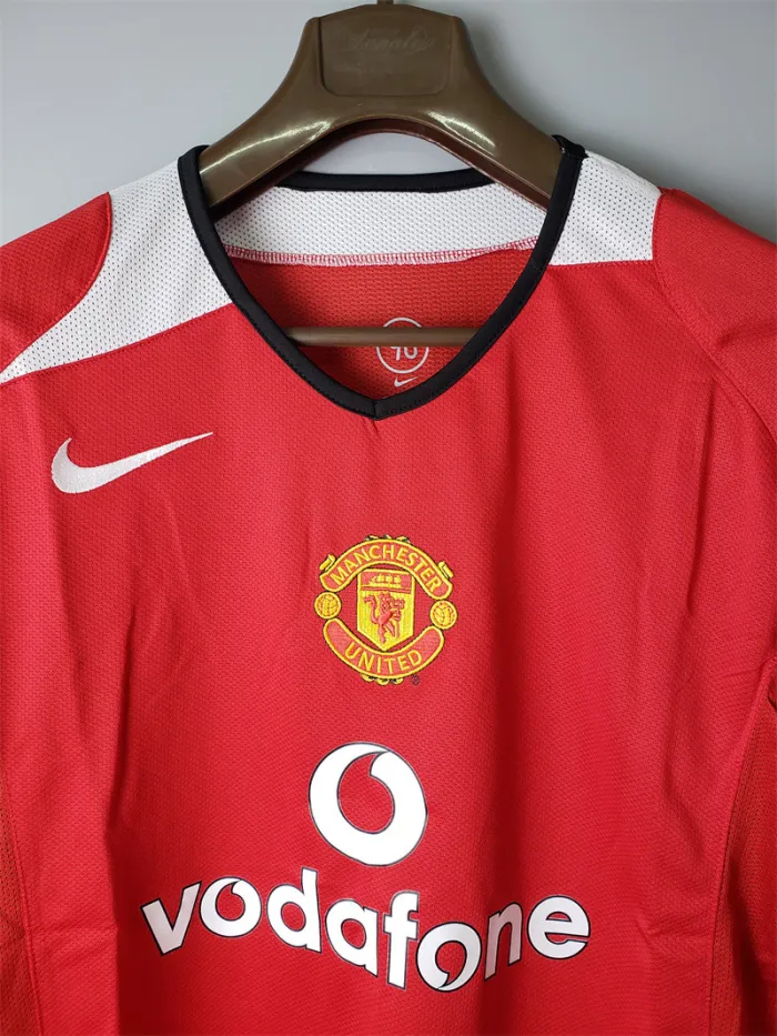 Manchester United Jersey Home Kit 2005/06 Retro Long Sleeve Football Team Soccer Shirt