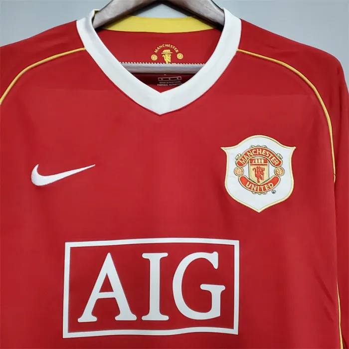 Manchester United Jersey Home Kit 2006/07 Retro Long Sleeves Football Team Soccer Shirt