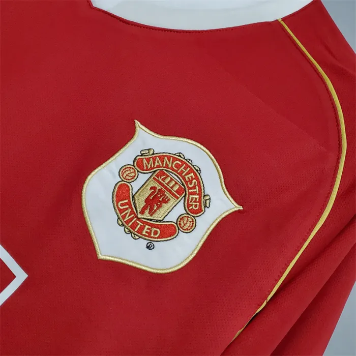 Manchester United Jersey Home Kit 2006/07 Retro Long Sleeves Football Team Soccer Shirt