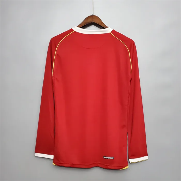 Manchester United Jersey Home Kit 2006/07 Retro Long Sleeves Football Team Soccer Shirt