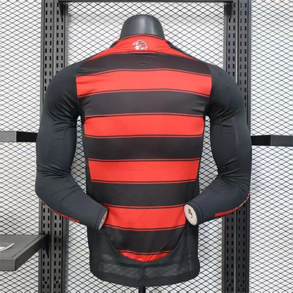 player version flamengo home jersey 25/26 long sleeves football kit soccer jersey