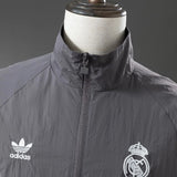 Real Madrid Windbreaker 2025/26 Grey Football Kit - PalmSportss