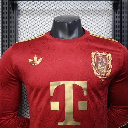 player version bayern munich jersey 25/26 anniversary edition long sleeves football kit soccer jersey