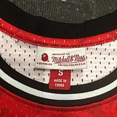 BAPE×M&N joint jersey: Heat red