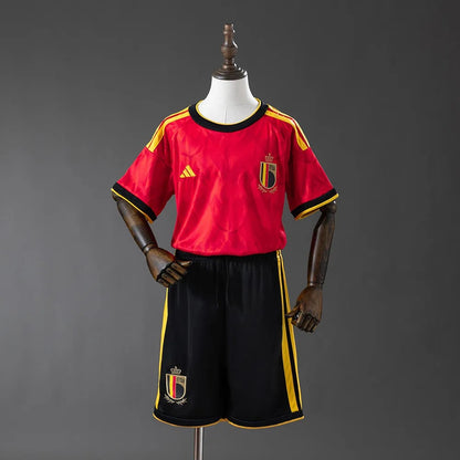 Kids Belgium Jersey 2026 World Cup Home Football Kit - PalmSportss