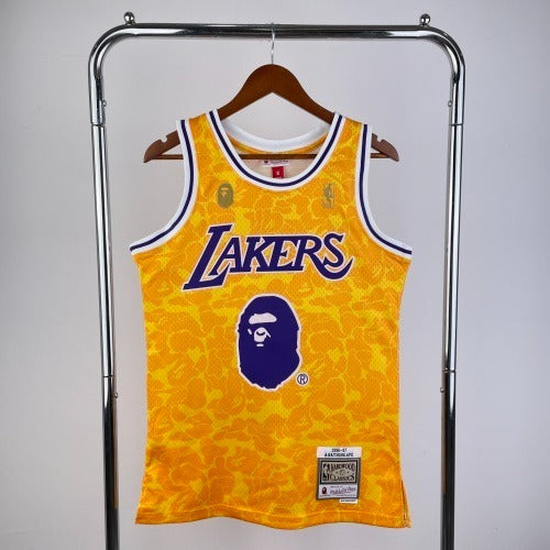 BAPE×M&N Joint Jersey: Lakers Ape Head