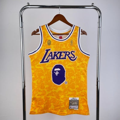 BAPE×M&N Joint Jersey: Lakers Ape Head