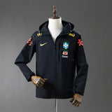 Brazil Windbreaker 2025/26 Black Football Kit - PalmSportss