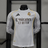player version real madrid jersey 25/26 home long sleeves football kit soccer jersey - PalmSportss