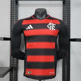 player version flamengo home jersey 25/26 long sleeves football kit soccer jersey - PalmSportss