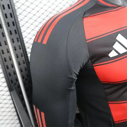 player version flamengo home jersey 25/26 long sleeves football kit soccer jersey