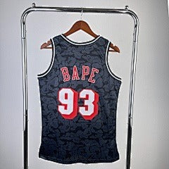 BAPE×M&N joint jersey: Heat black No. 93